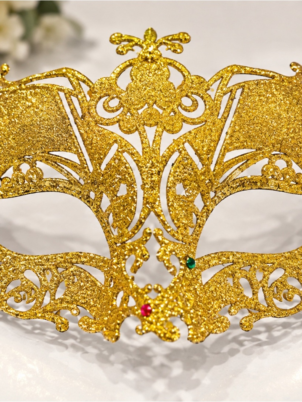 Sparkling Gold Masquerade Mask –